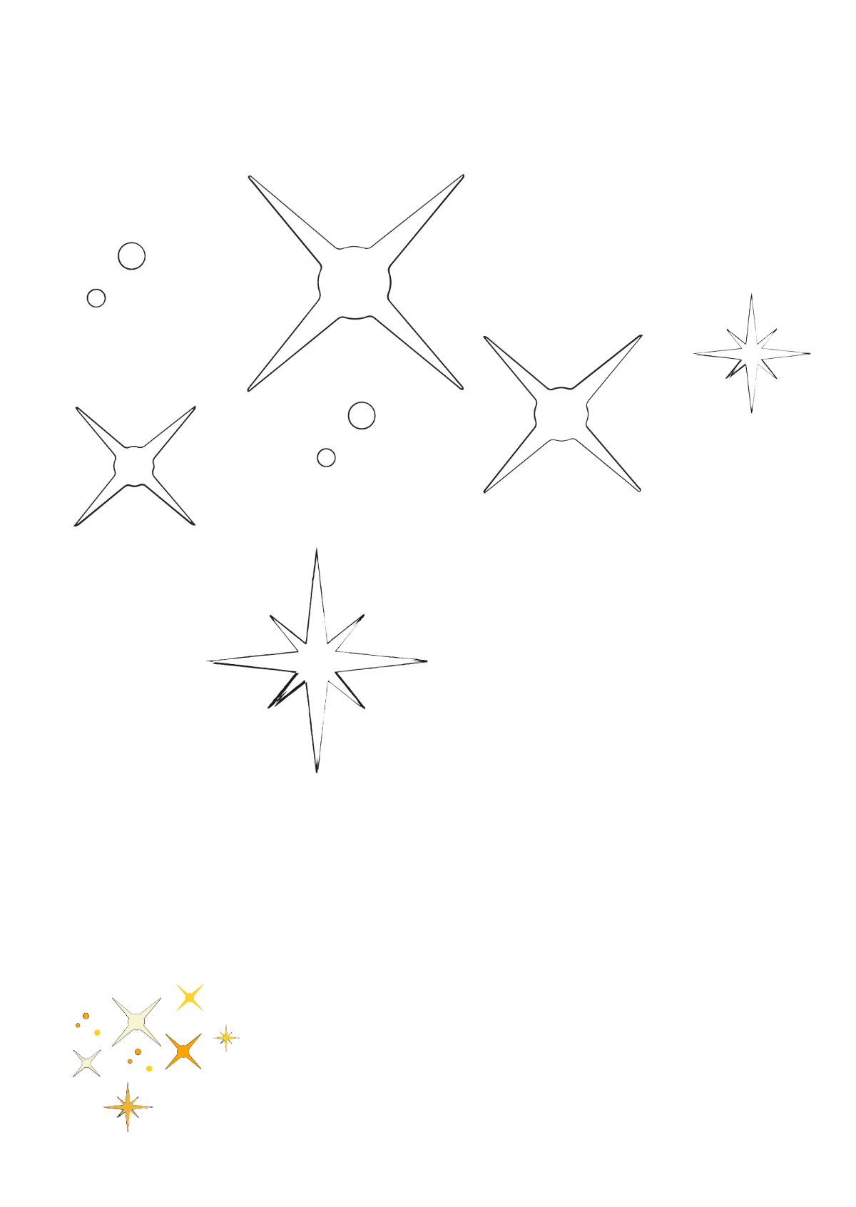 Free Light Sparkle Coloring Page Template
