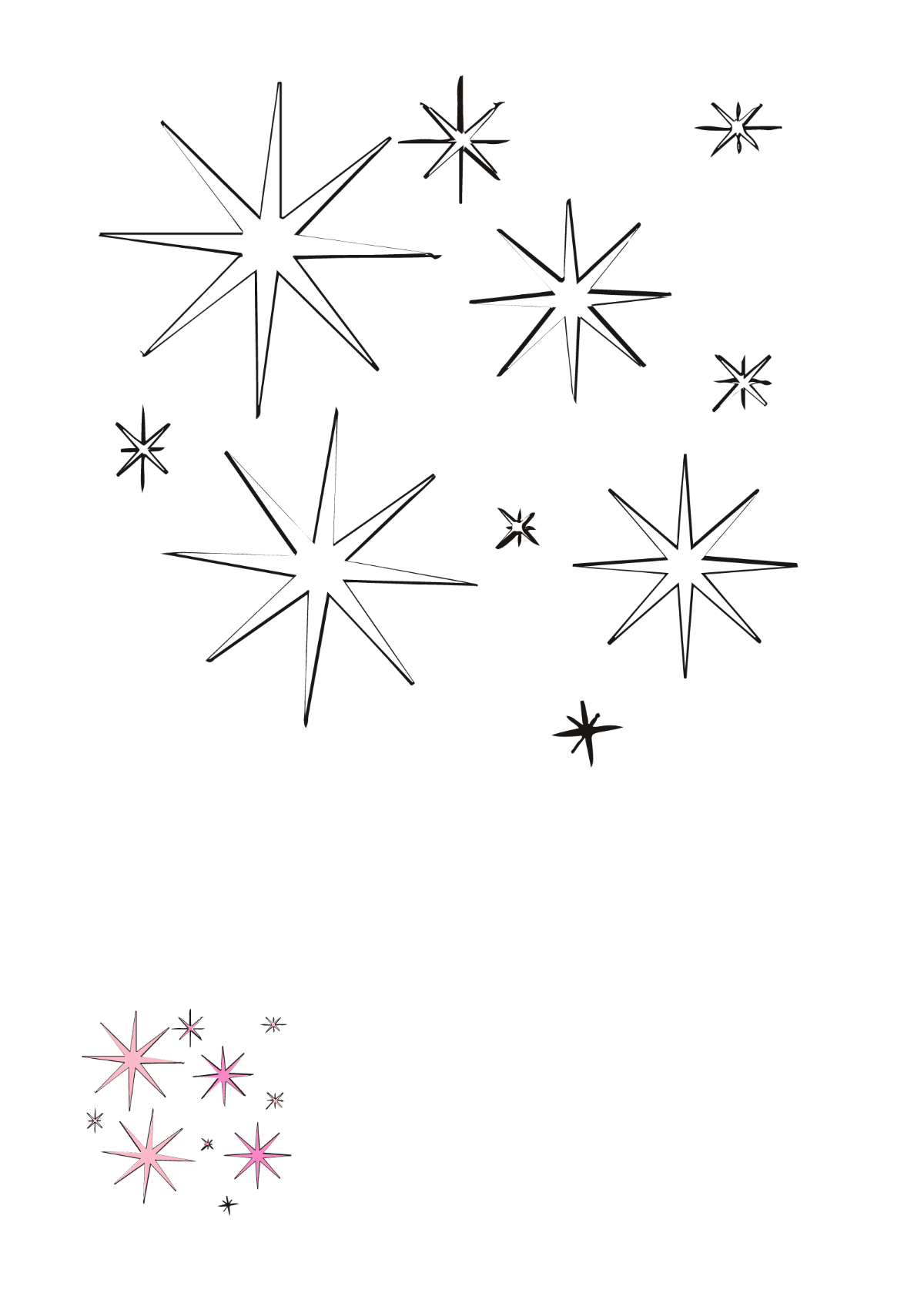 Free Pink Sparkle Coloring Page Template