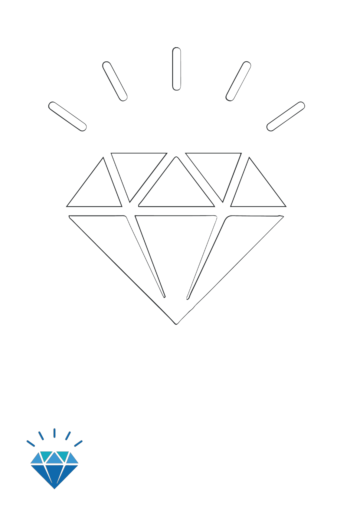 Free Diamond Sparkle Coloring Page Template