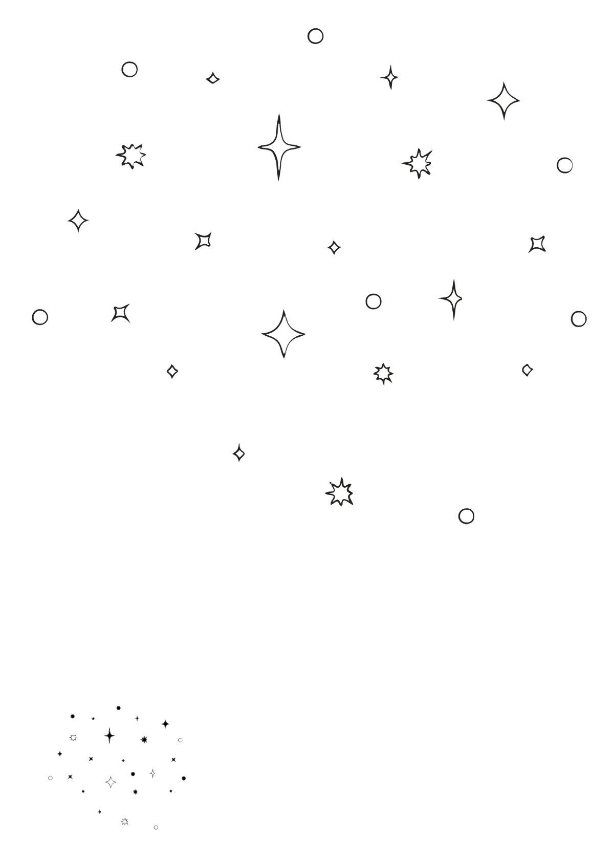 Free Black And White Sparkle Coloring Page Template