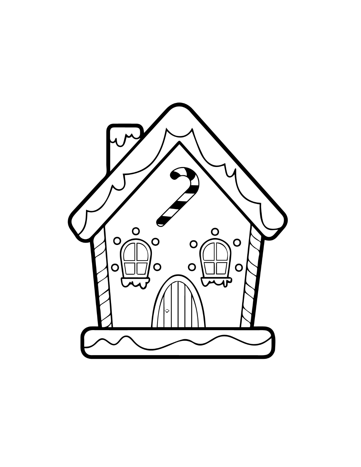 Gingerbread House Coloring Page Template