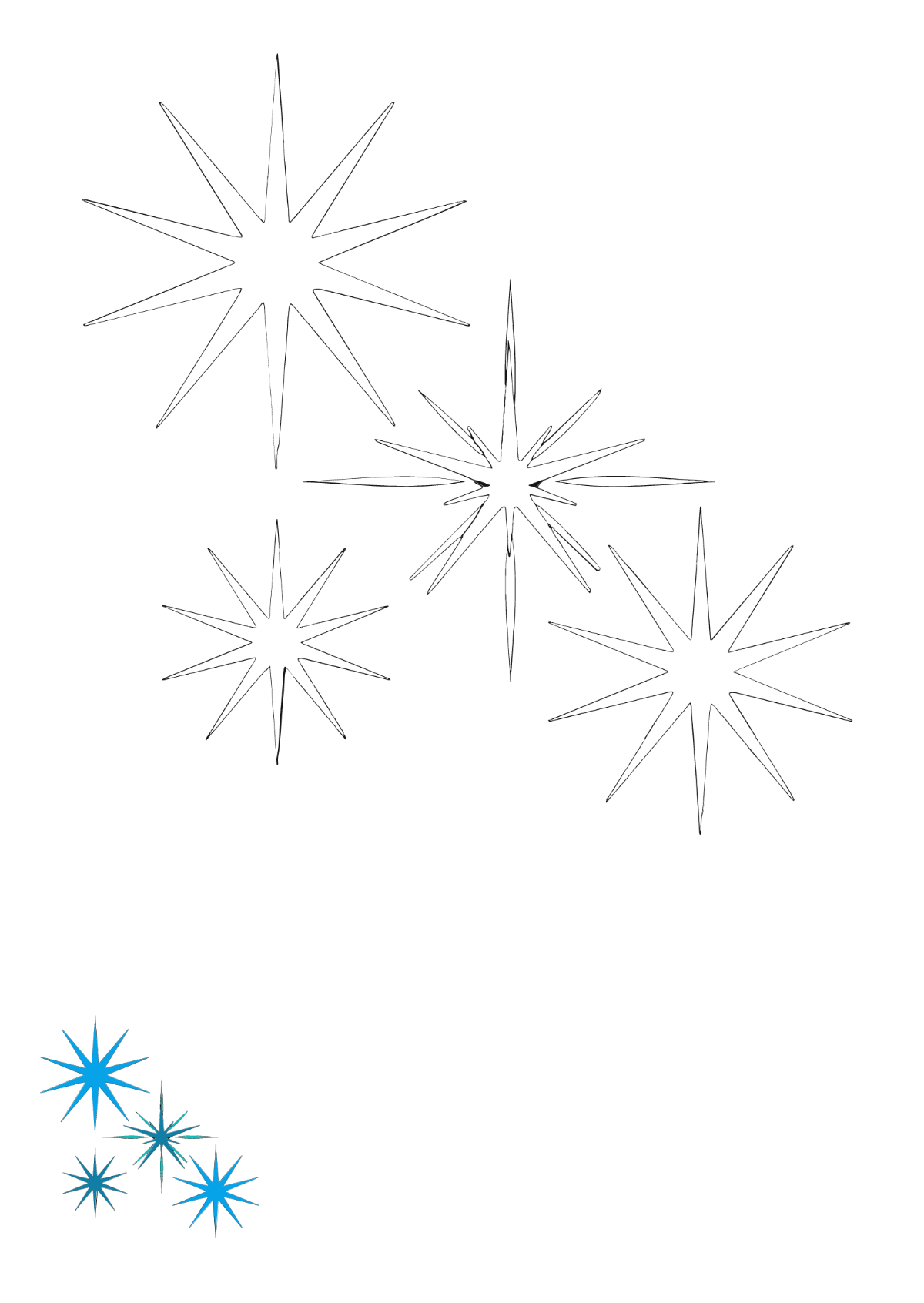 Blue Sparkle Coloring Page Template
