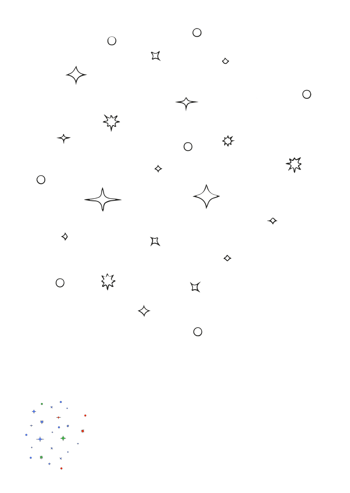 Sparkle Stardust Coloring Page Template