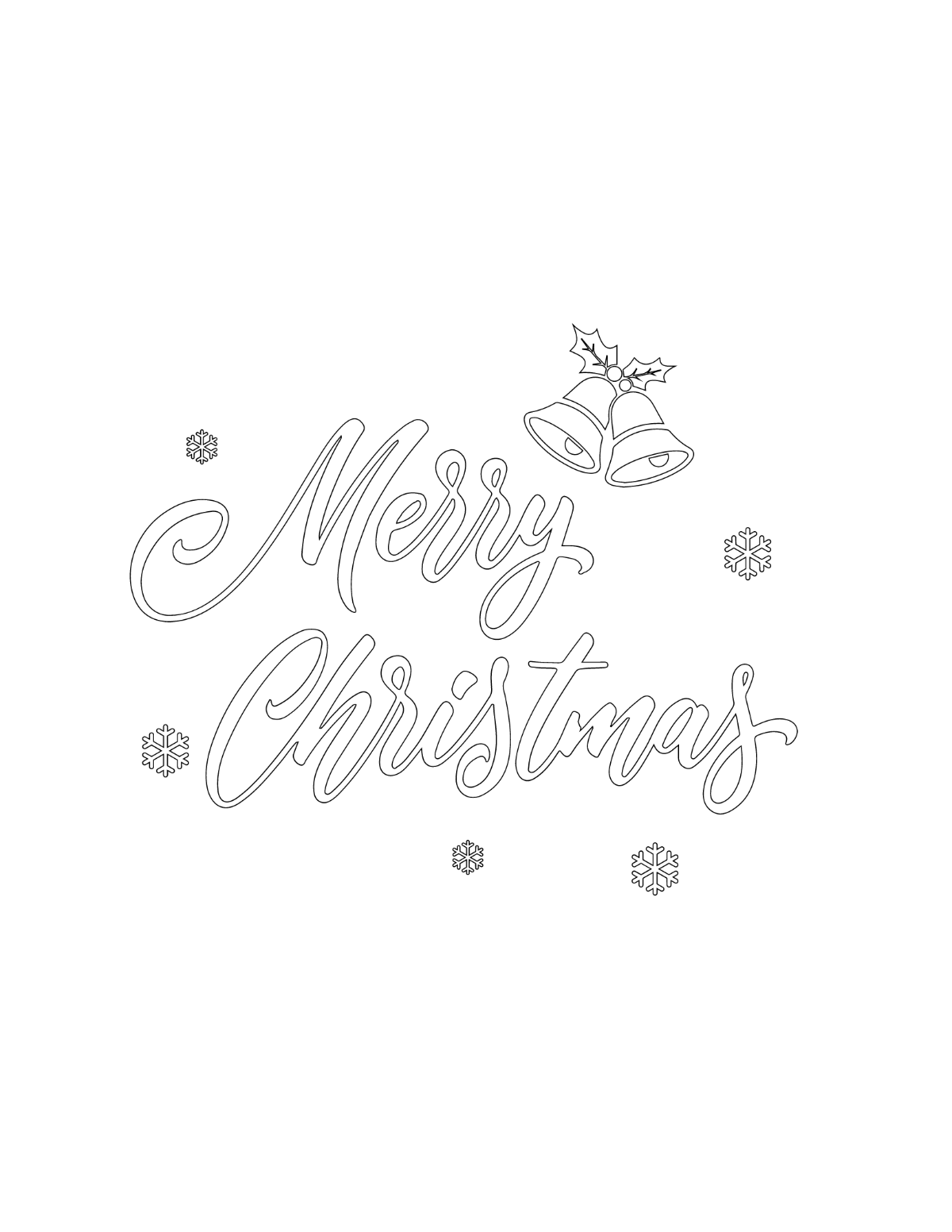 Free Merry Christmas Coloring Page Template
