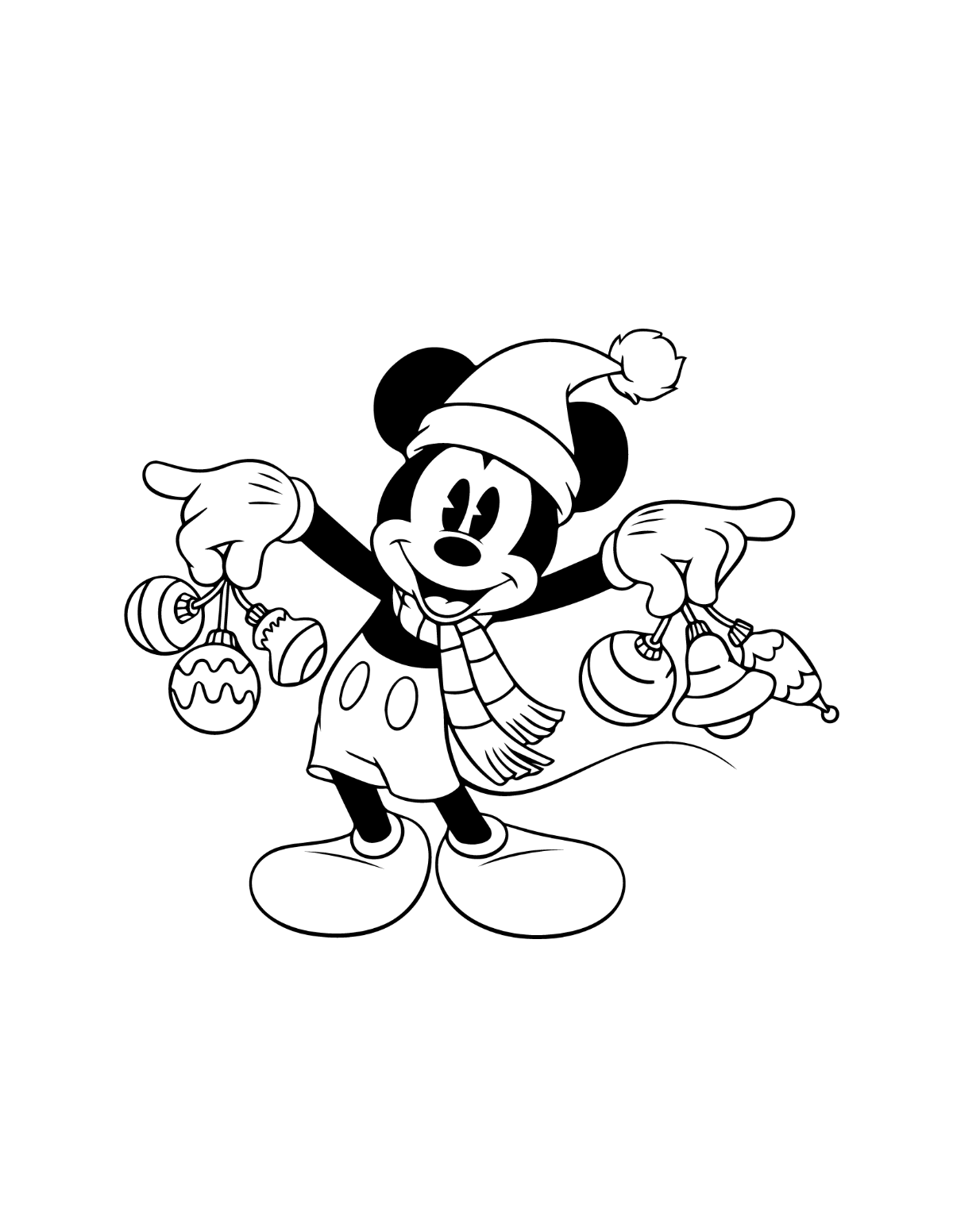 Disney Christmas Coloring Page Template