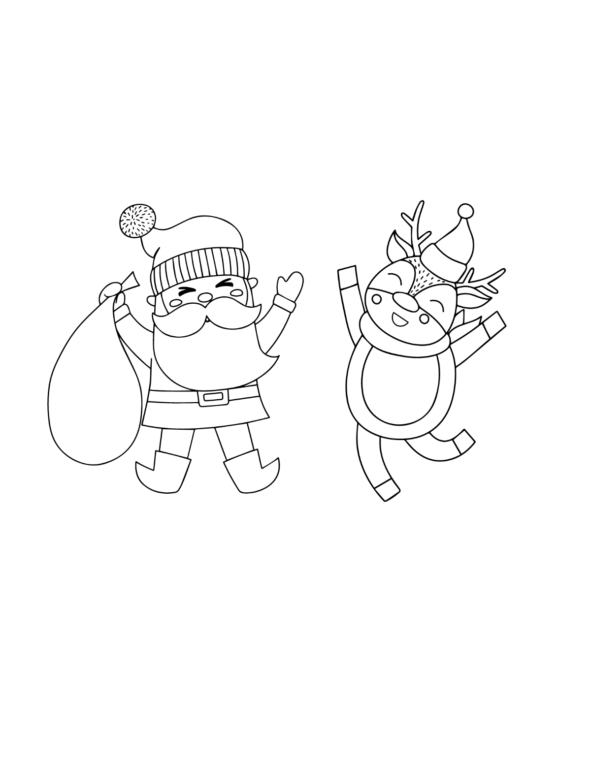 Cute Christmas Coloring Page Template