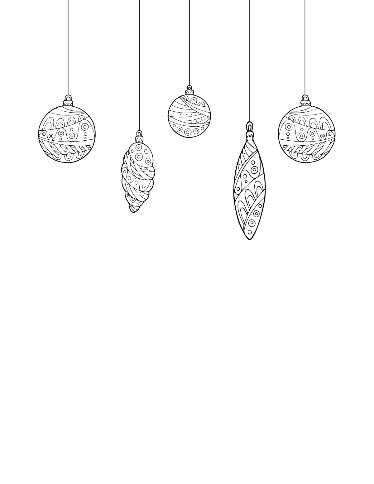 Christmas Ornament Coloring Page Template