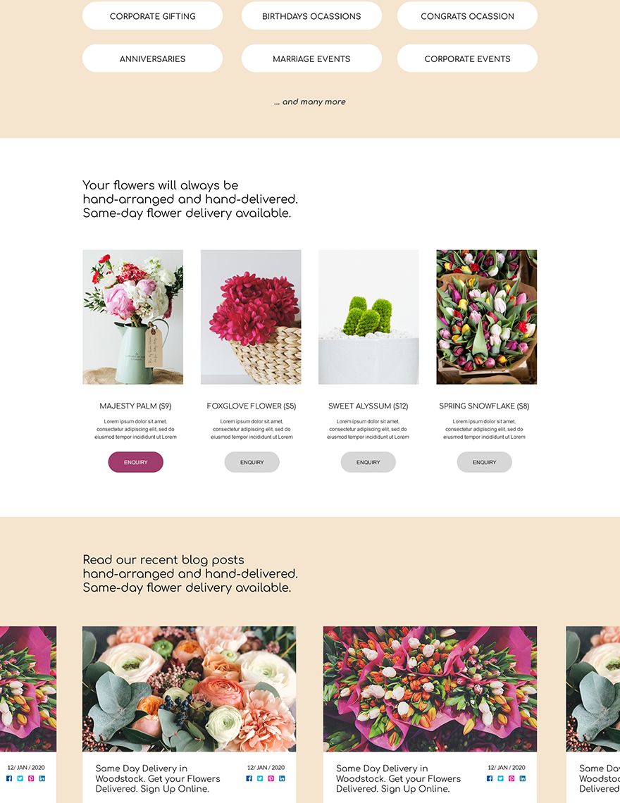 Flower Shop PSD Landing Page Template