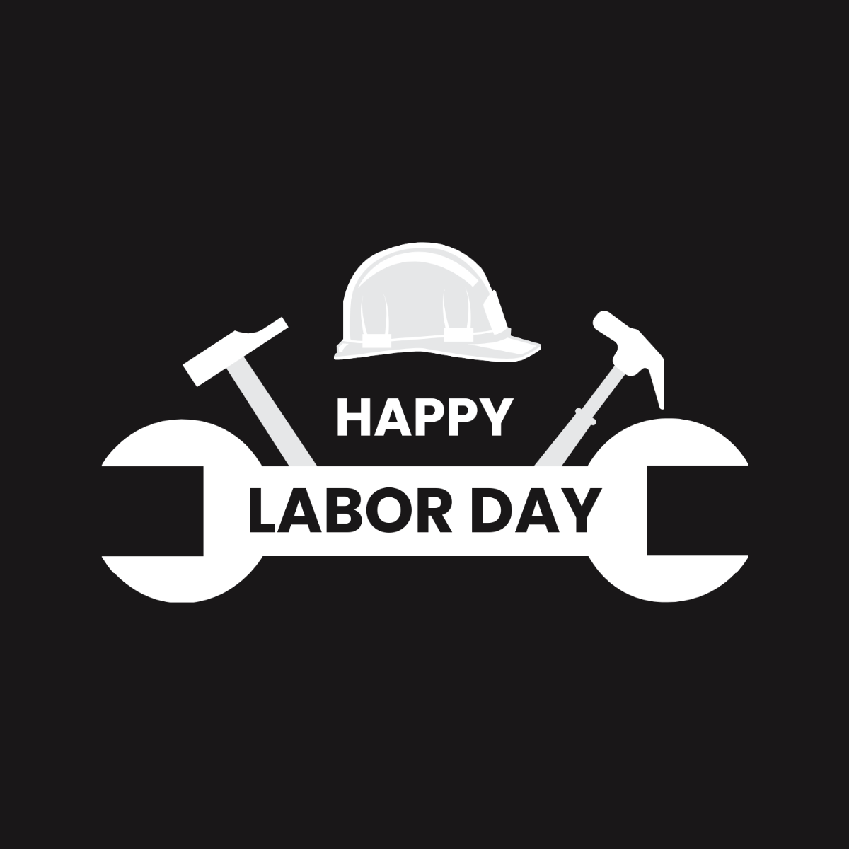 Free Black And White Labor Day Clipart Template