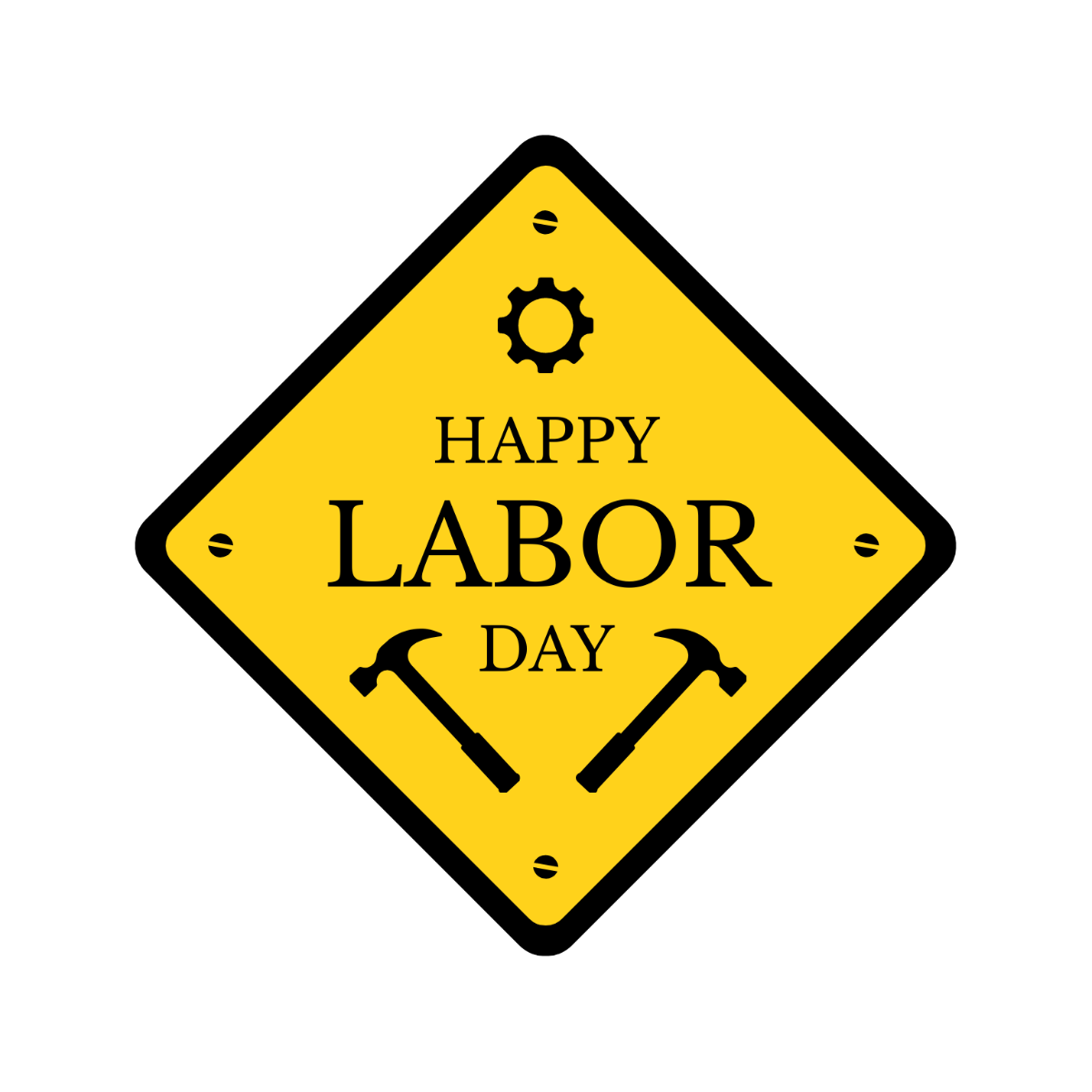 Free Happy Labor Day Sign Clipart Template