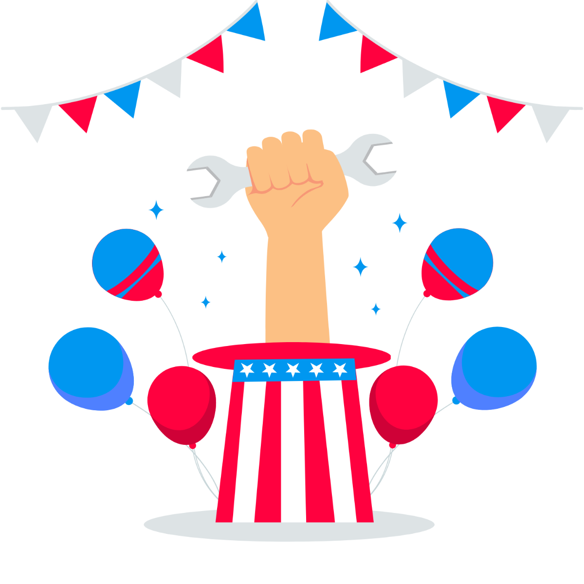 Labor Day Party Clipart Template