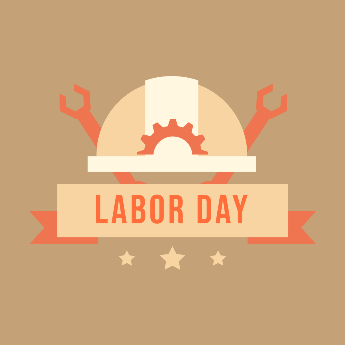 Vintage Labor Day Clipart Template