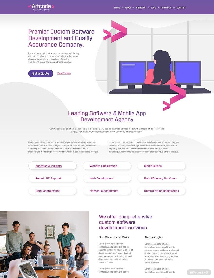IT Software PSD Landing Page Template