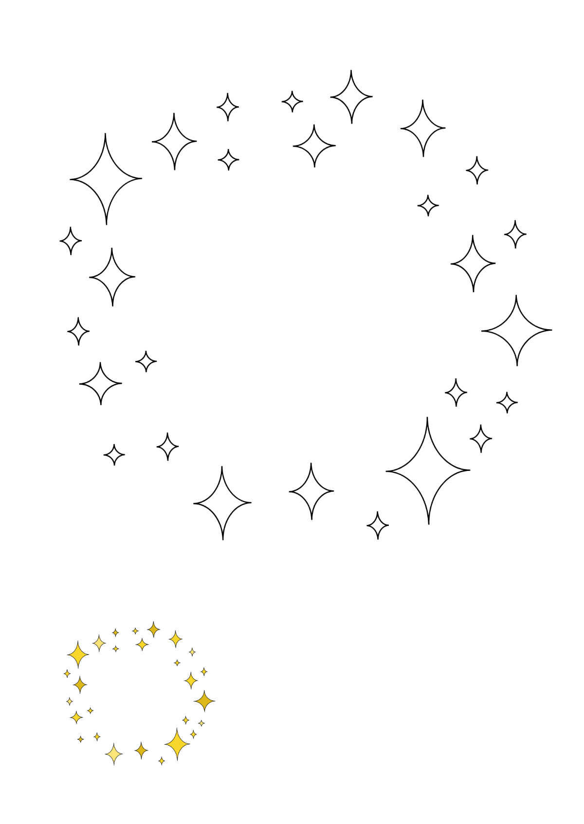 Sparkle Ring coloring page Template