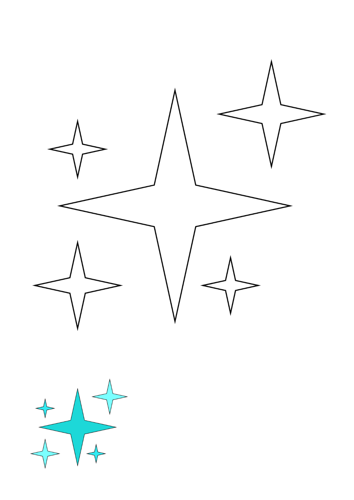 Free Sparkle Shape coloring page Template