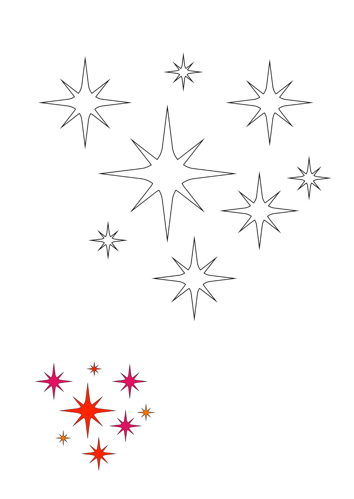 Free Beautiful Sparkle coloring page Template