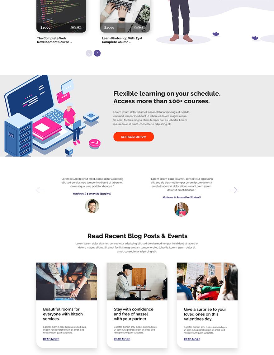 Online Courses PSD Landing Page Template