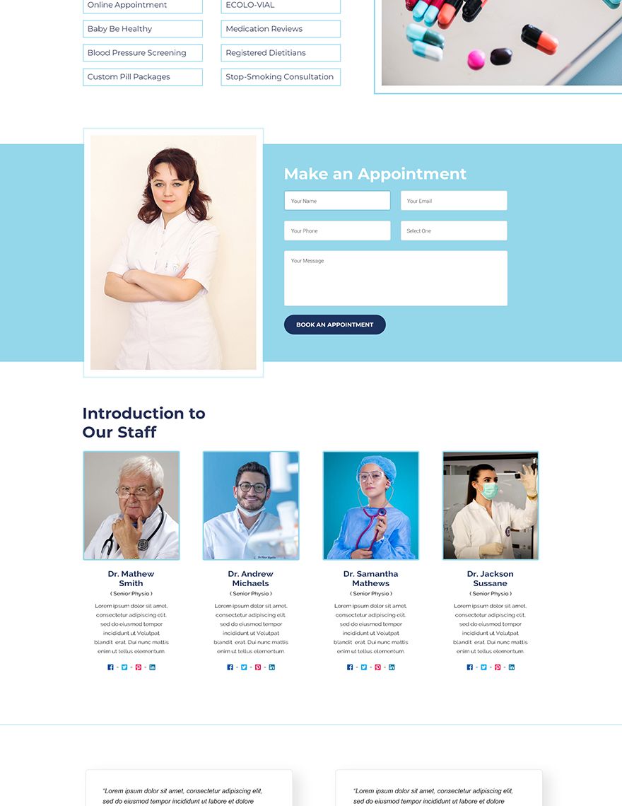 Pharmacy PSD Landing Page Template