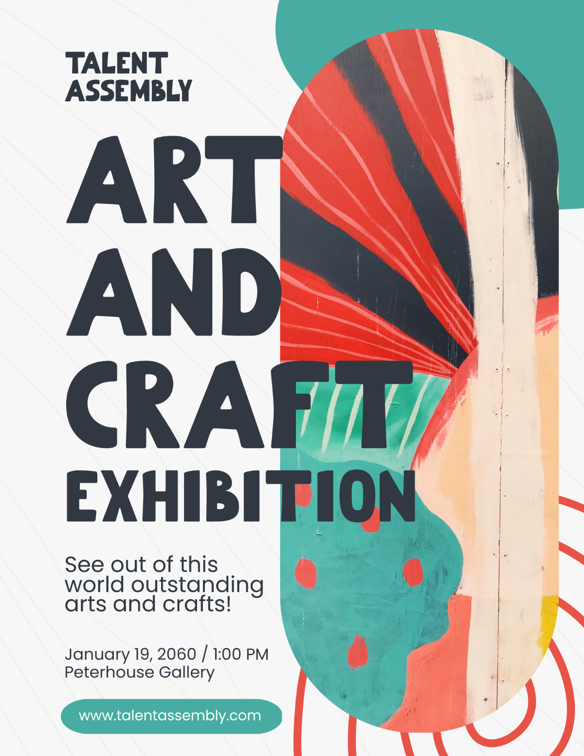 Free Art And Craft Exhibition Flyer Template