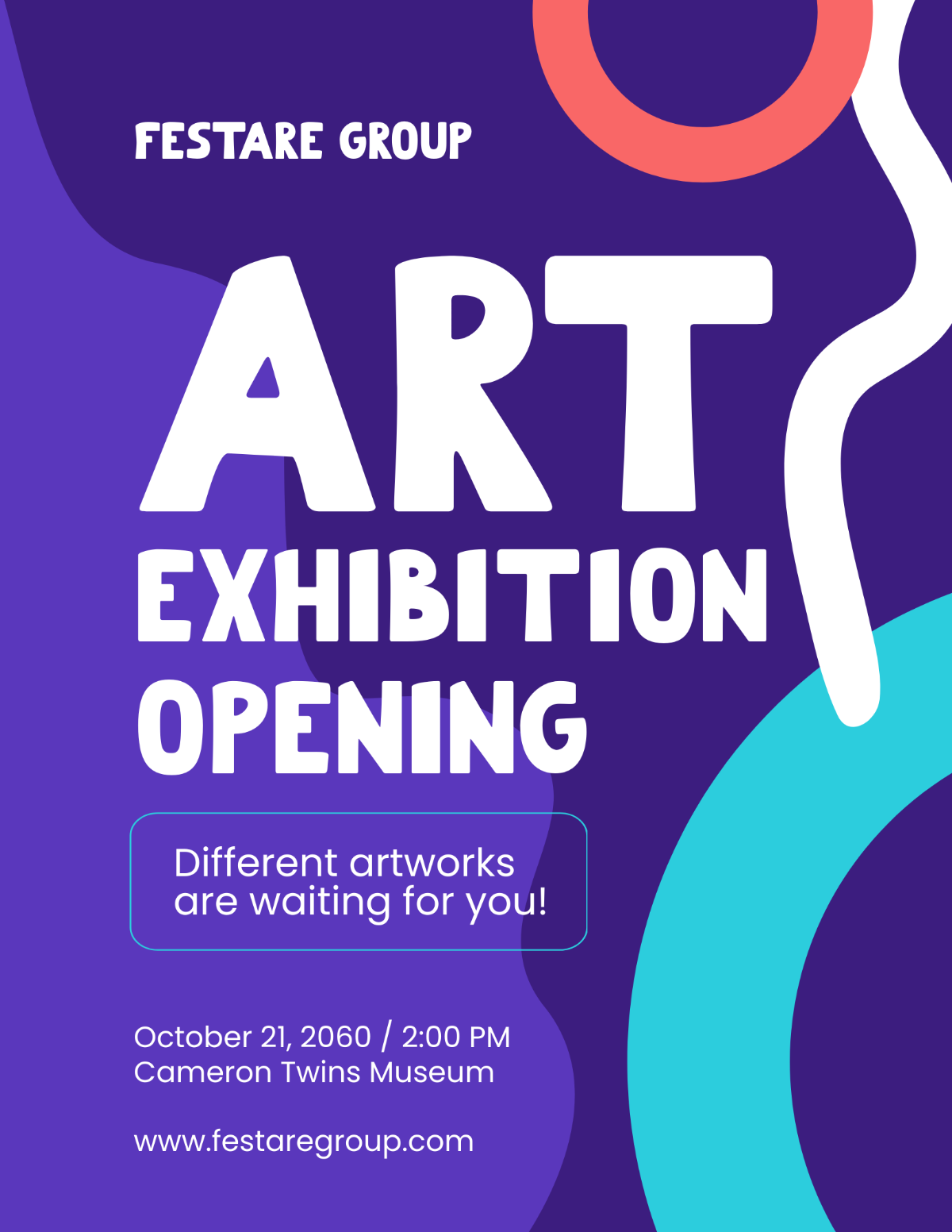 Free Art Exhibition Opening Flyer Template