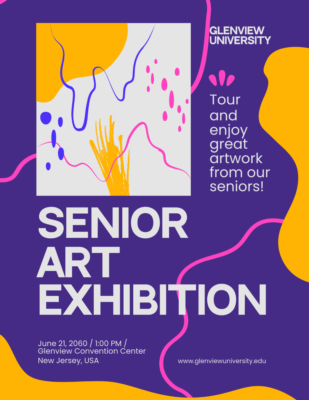 Free Senior Art Exhibition Flyer Template
