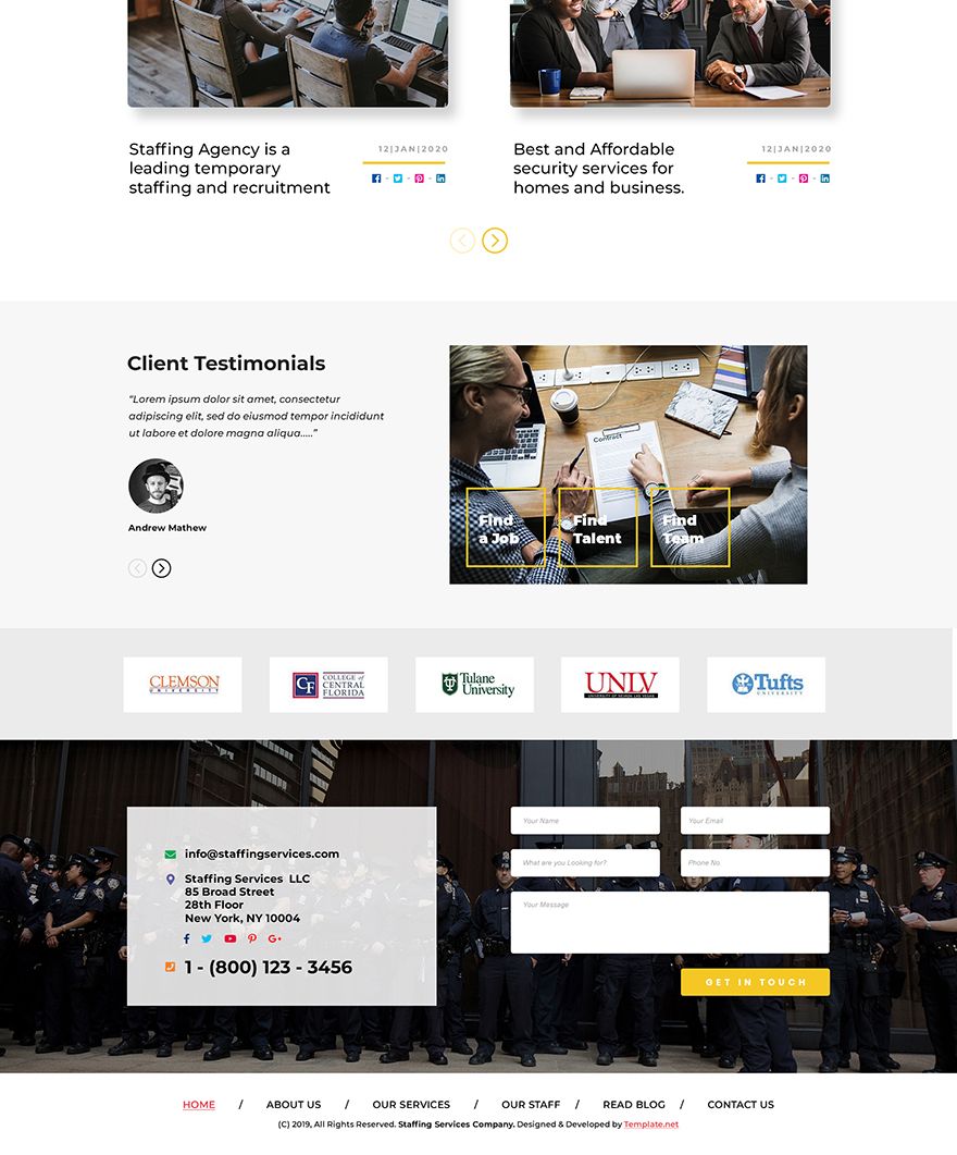 Staffing Agency PSD Landing Page Template