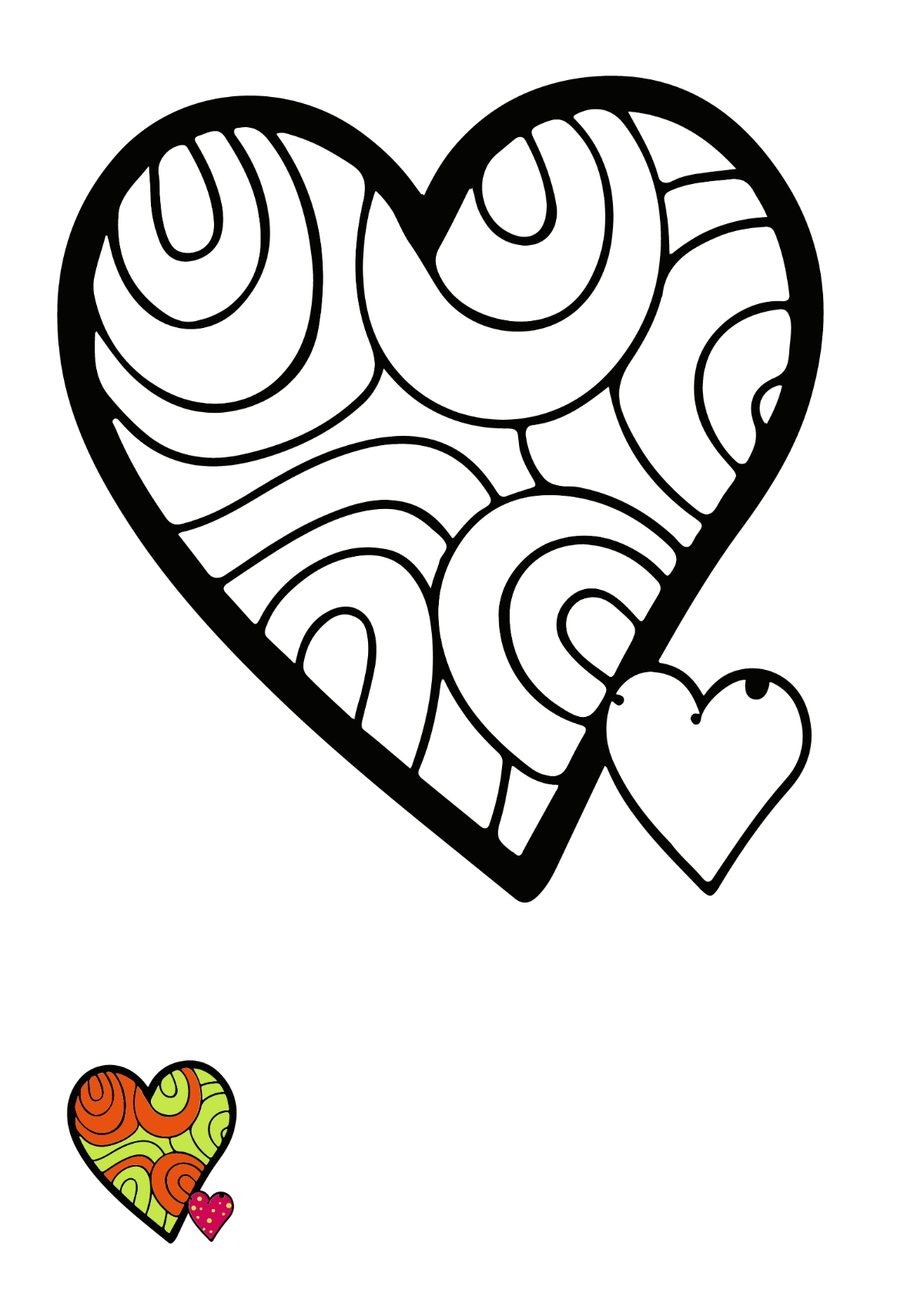 Printable Colored Hearts