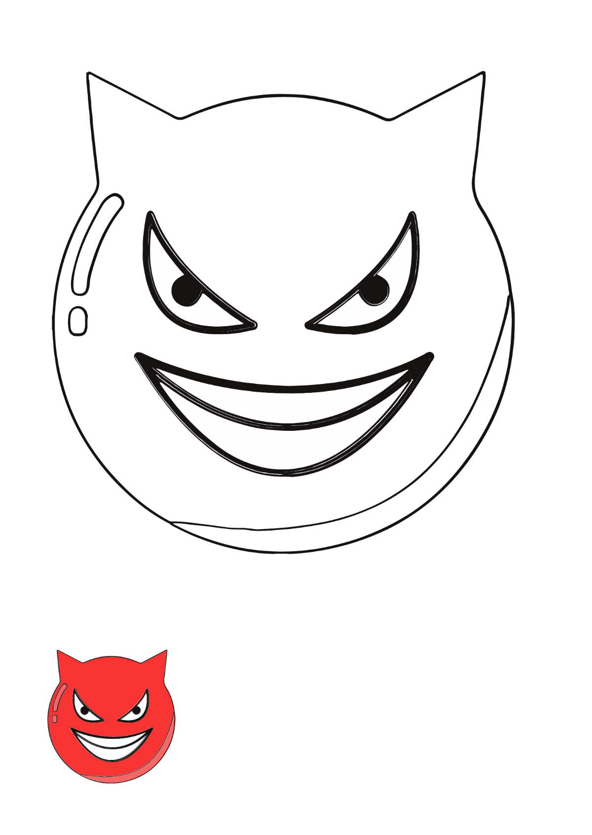 Evil Smiley Face Coloring Page