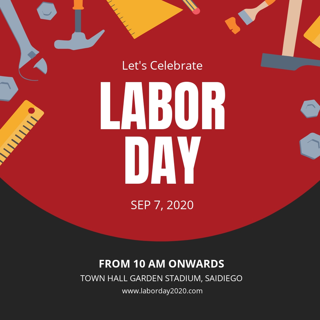 Free Labor Day Twitter Post Template PSD