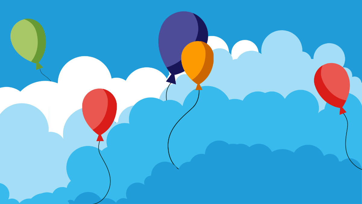 Balloons In Sky Background Template