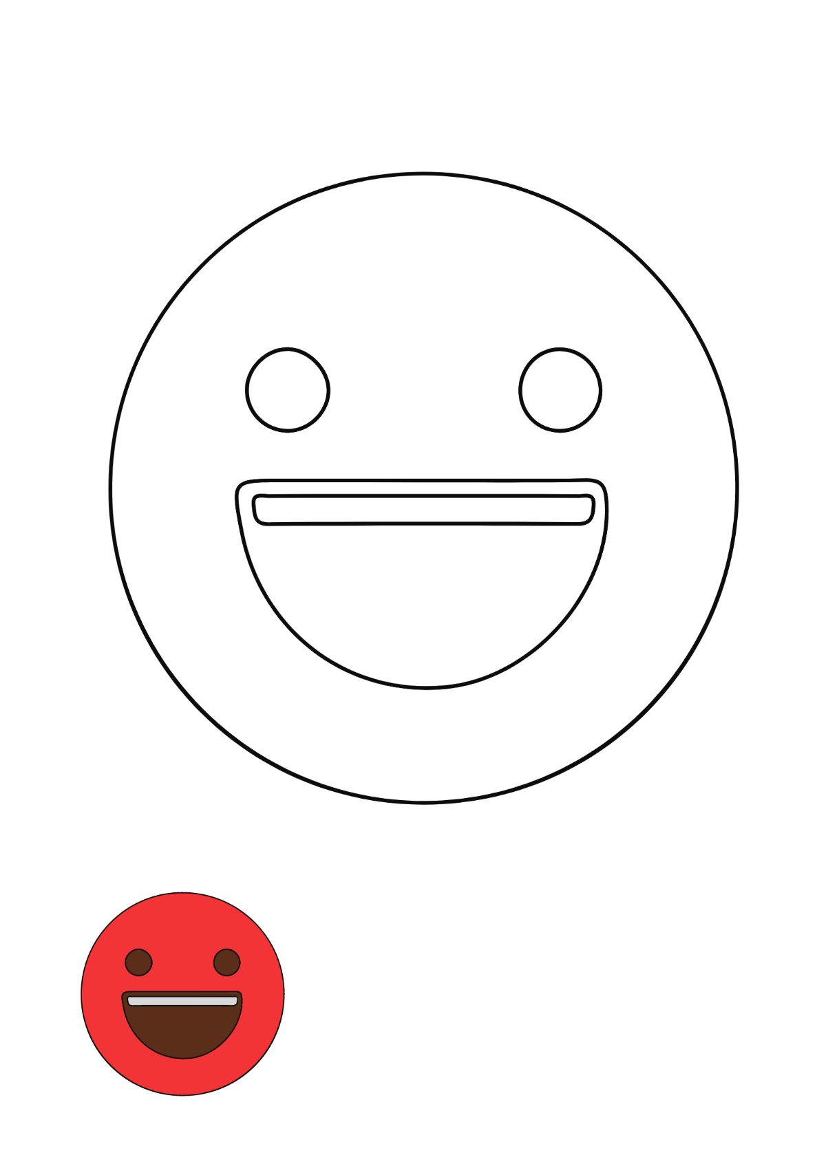 Free Red Smiley coloring page Template