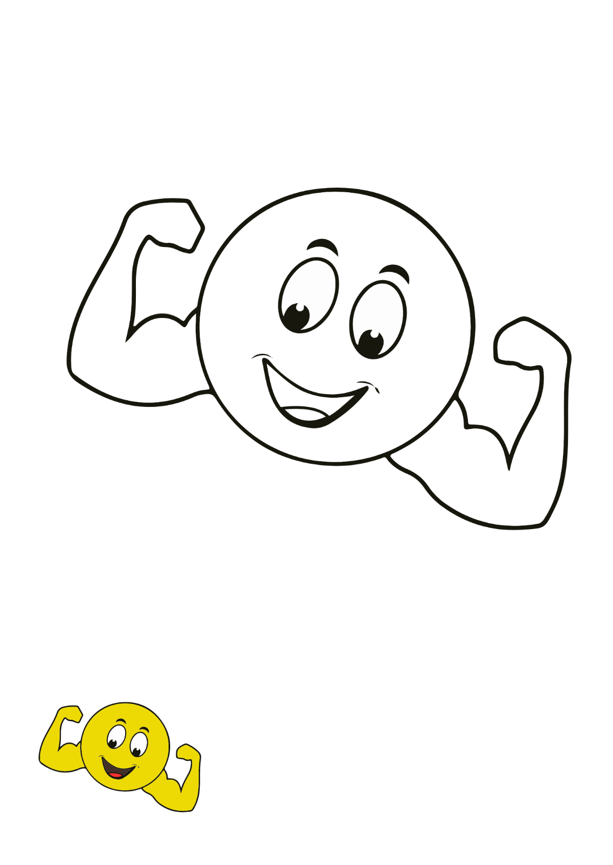 Healthy Smiley coloring page Template