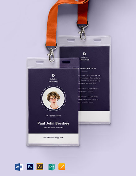 Free Corporate Blank ID Card Template - Download in Word, Apple Pages ...