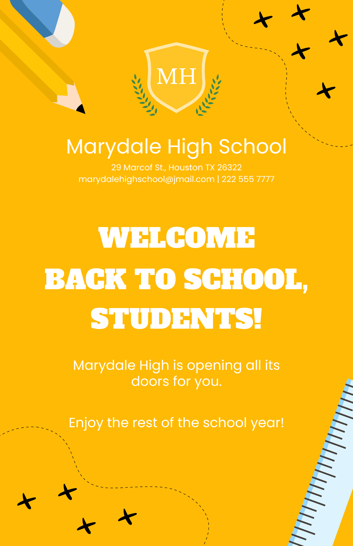 Welcome Back To School Poster Template