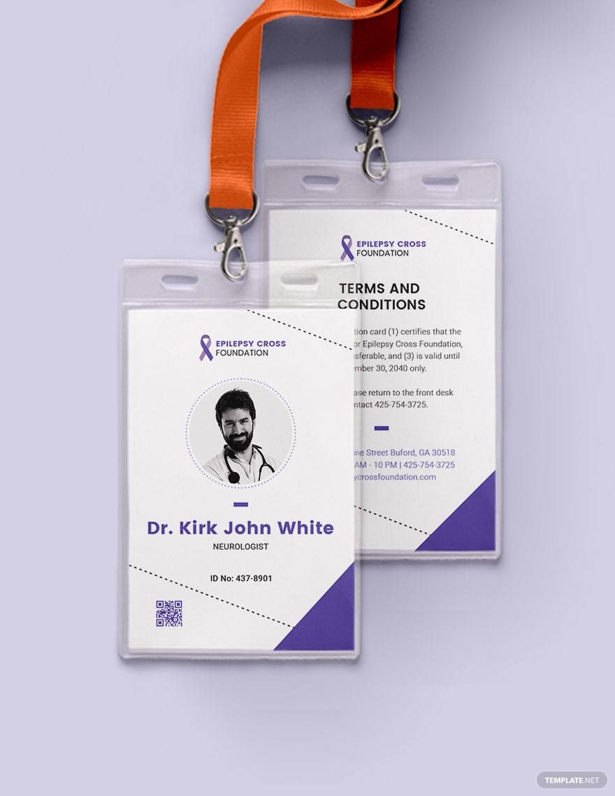 Epilepsy ID Card Template in Word, Illustrator, PSD, Apple Pages, Publisher
