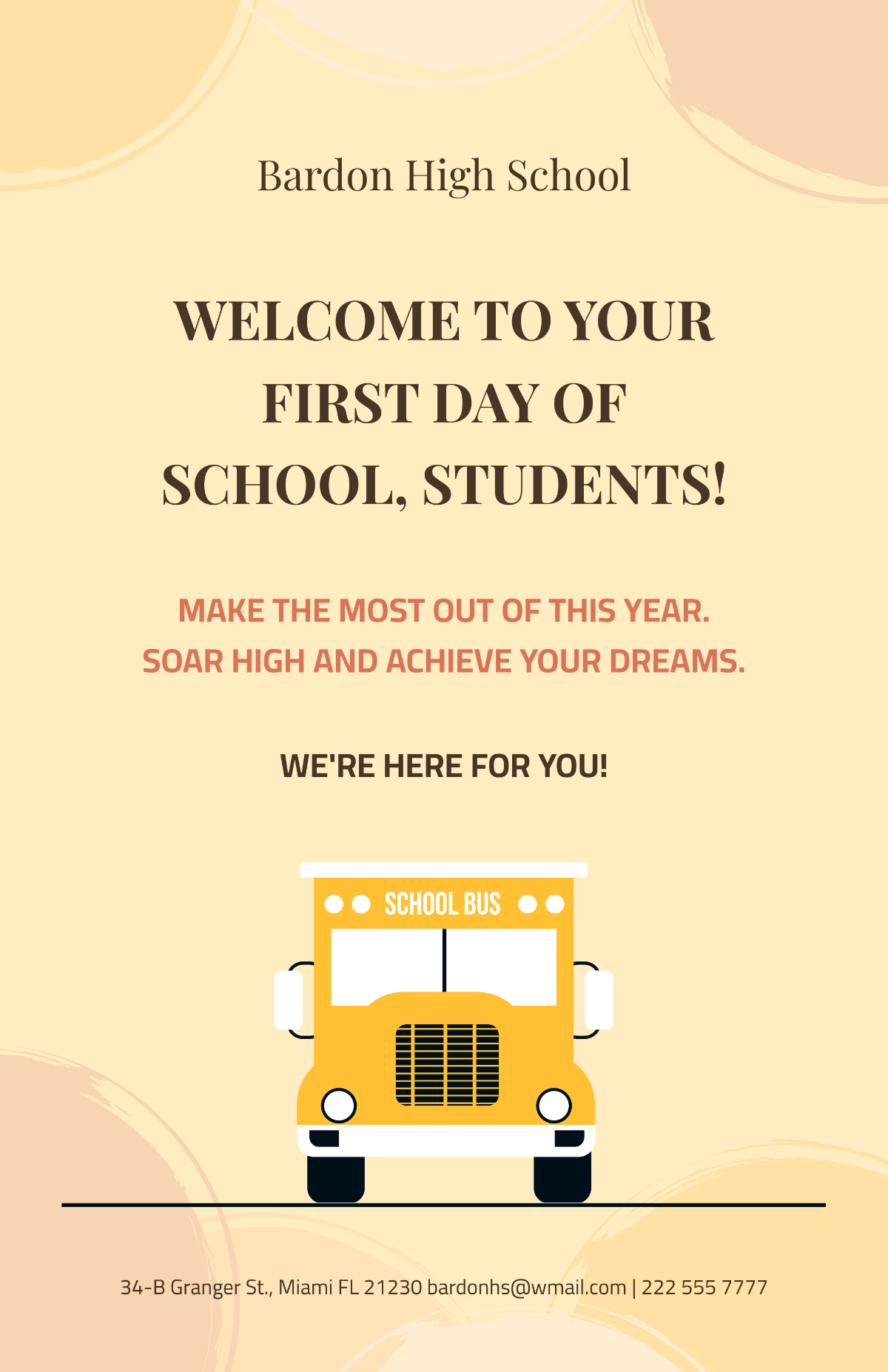 First Day Back To School Poster Template