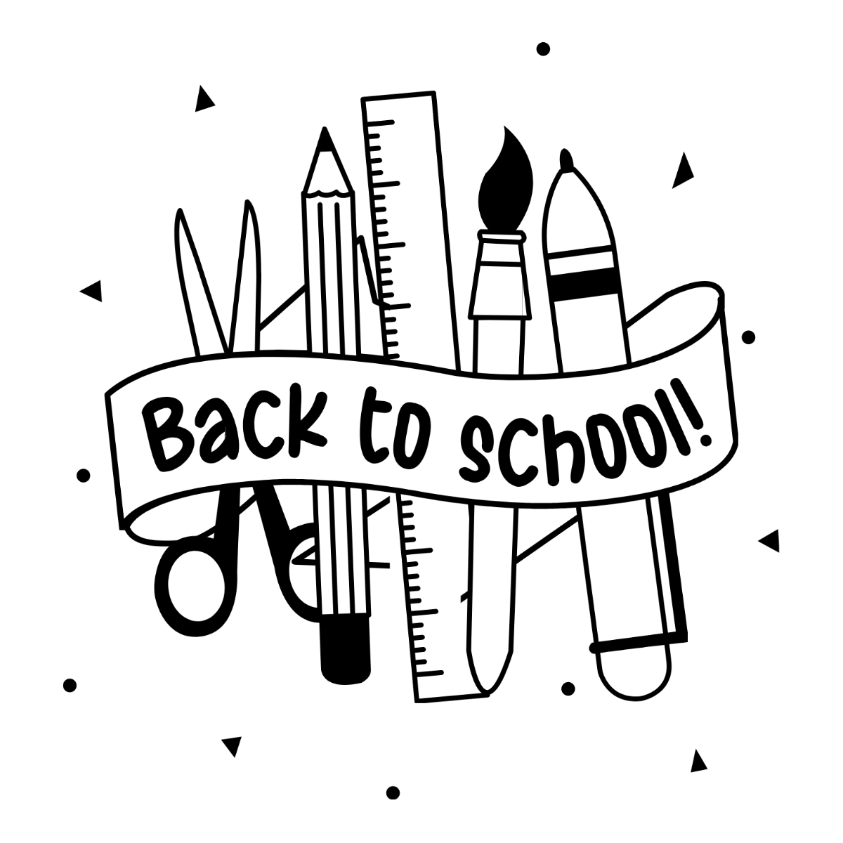 Black And White Back To School Clipart Template - Edit Online & Download