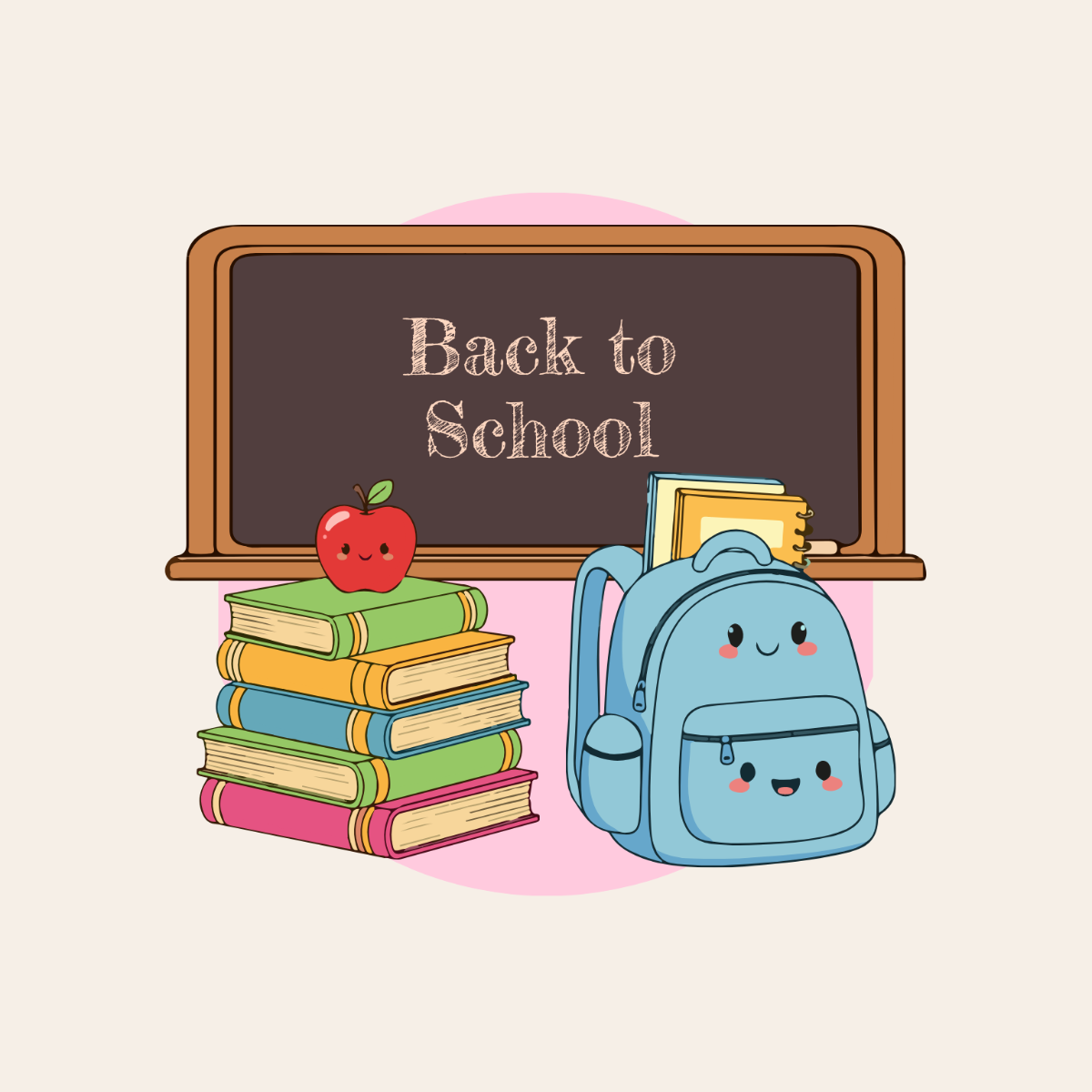 Free Cute Back To School Clipart Template to Edit Online