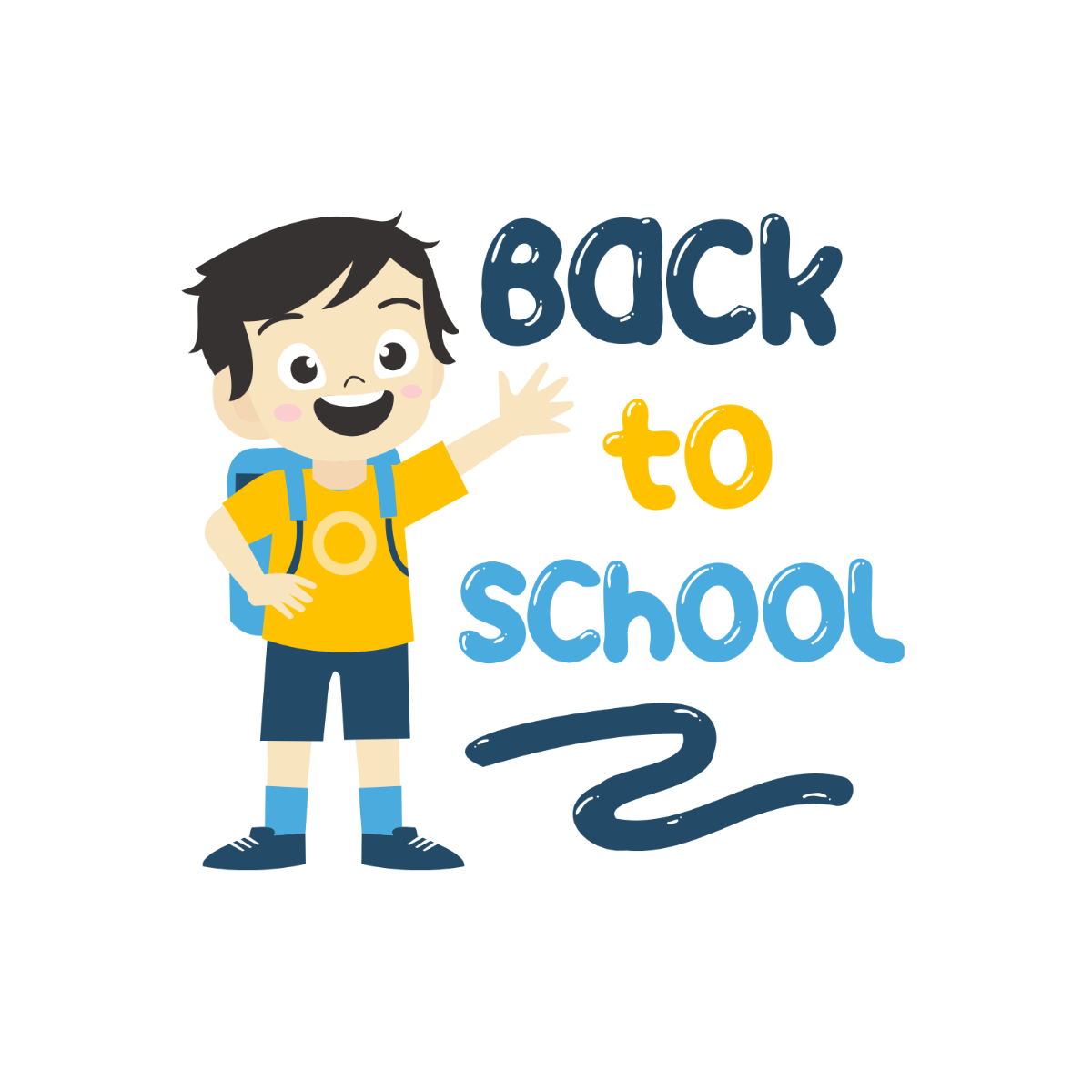Cartoon Back To School Clipart Template