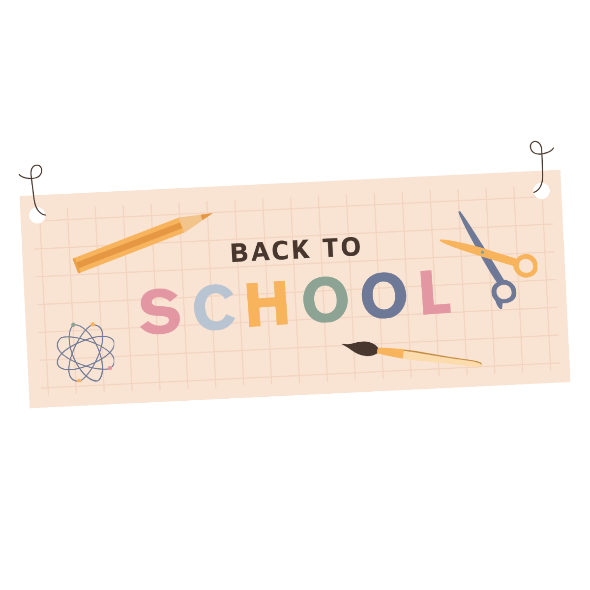 Back To School Banner Clipart Template