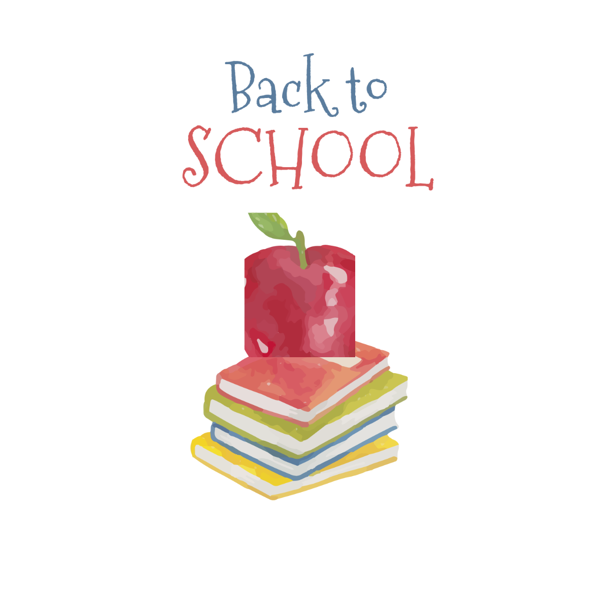 Free Watercolor Back To School Clipart Template to Edit Online