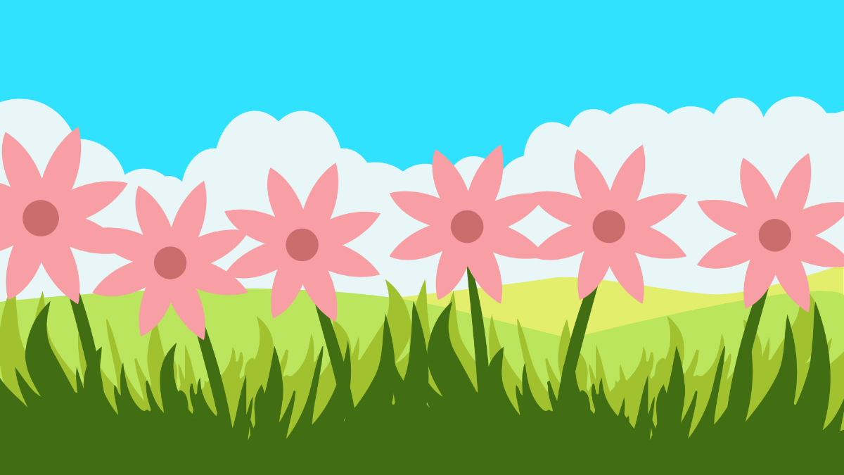 Free Flowers with Sky Background Template