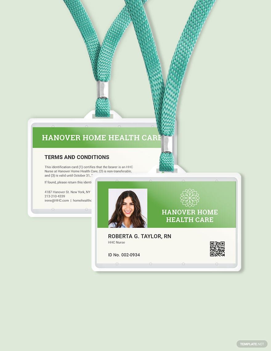 Homecare ID Card Template