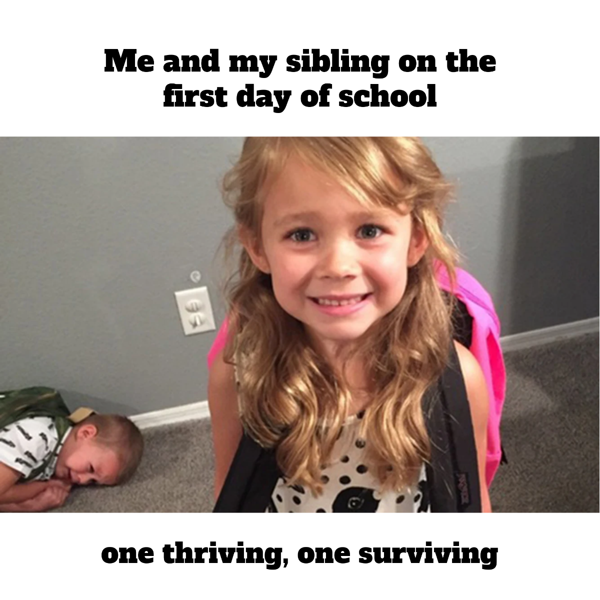 Free First Day Back To School Meme Template