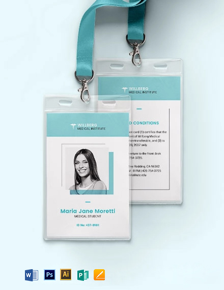 FREE Medical ID Card Template Download In Word Google Docs 