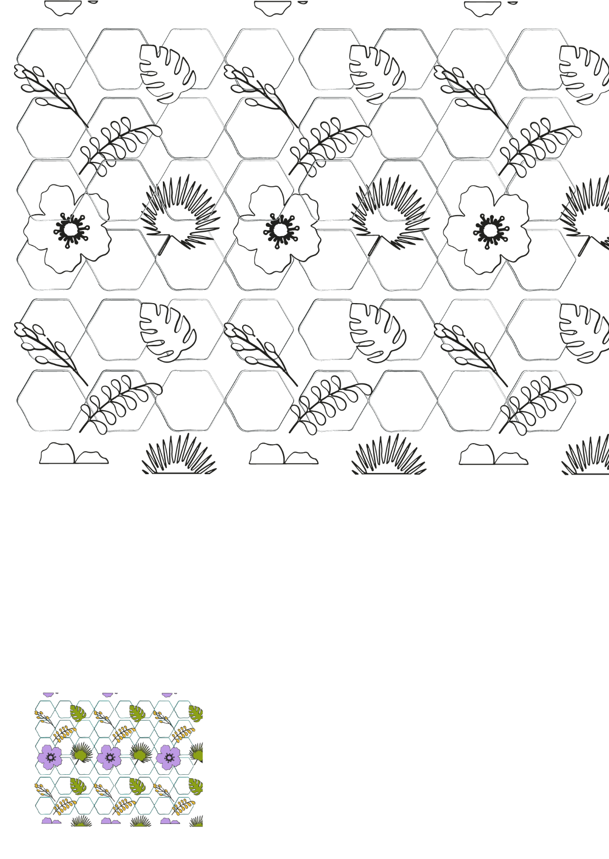 Floral Lace Pattern Coloring Page Template