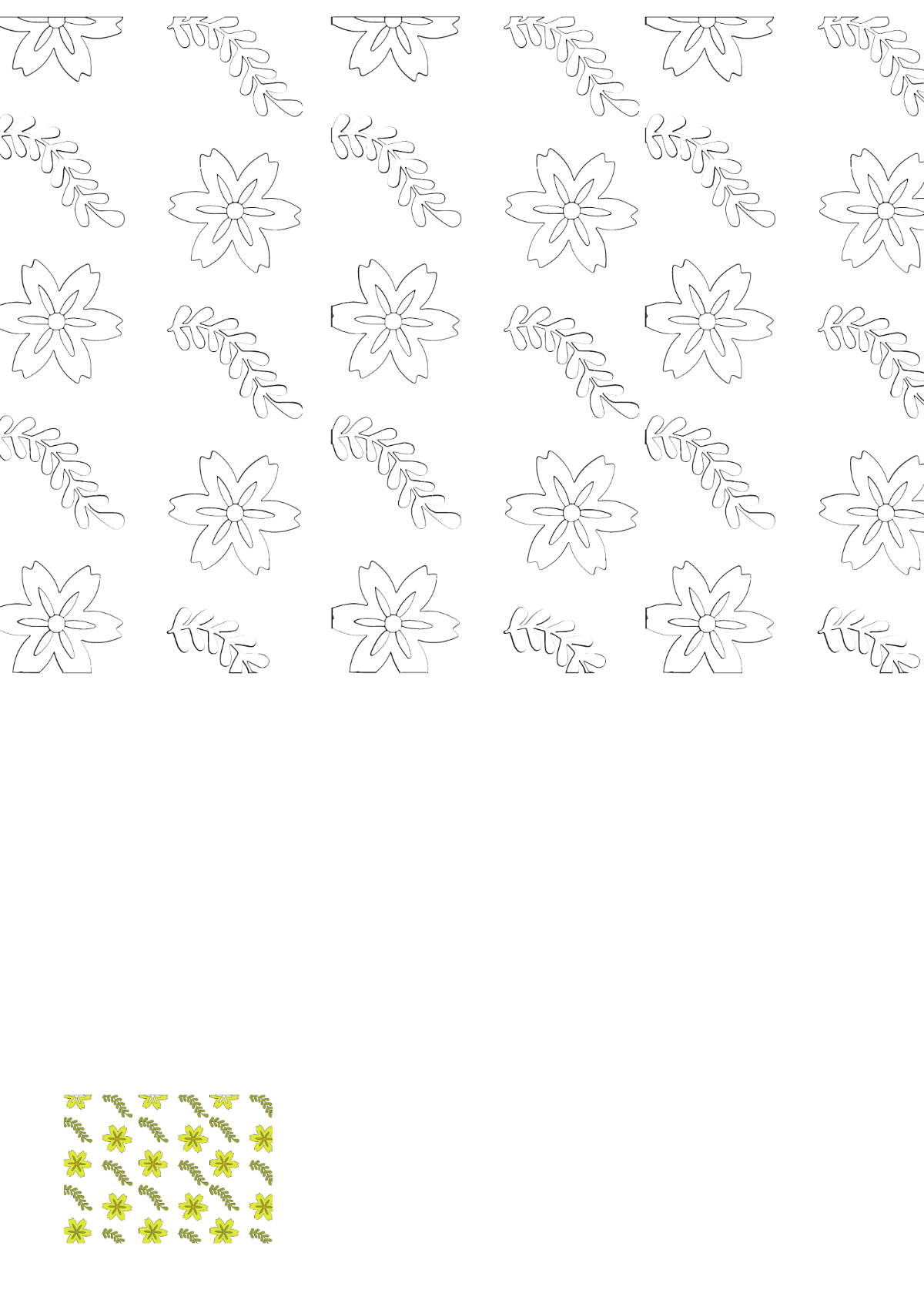 Floral Decorative Pattern Coloring Page Template