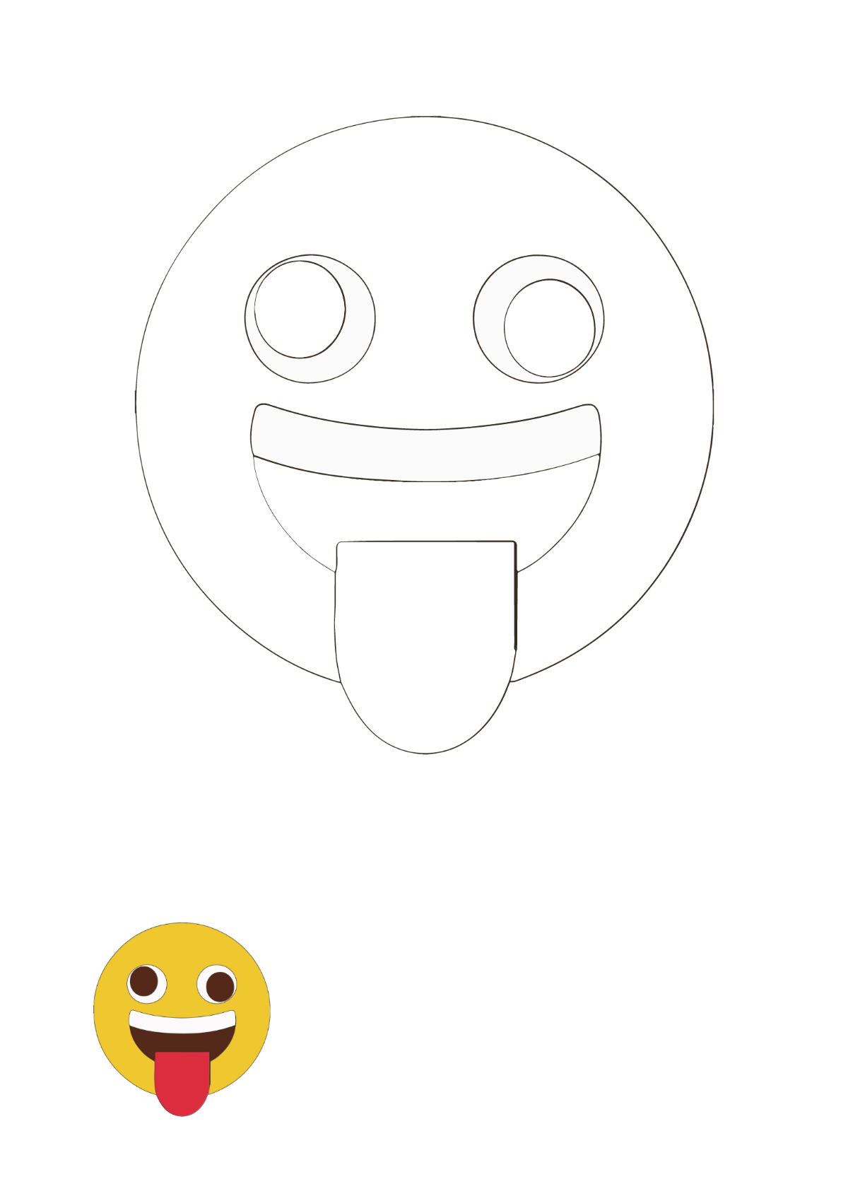 Crazy Smiley Coloring Page Template
