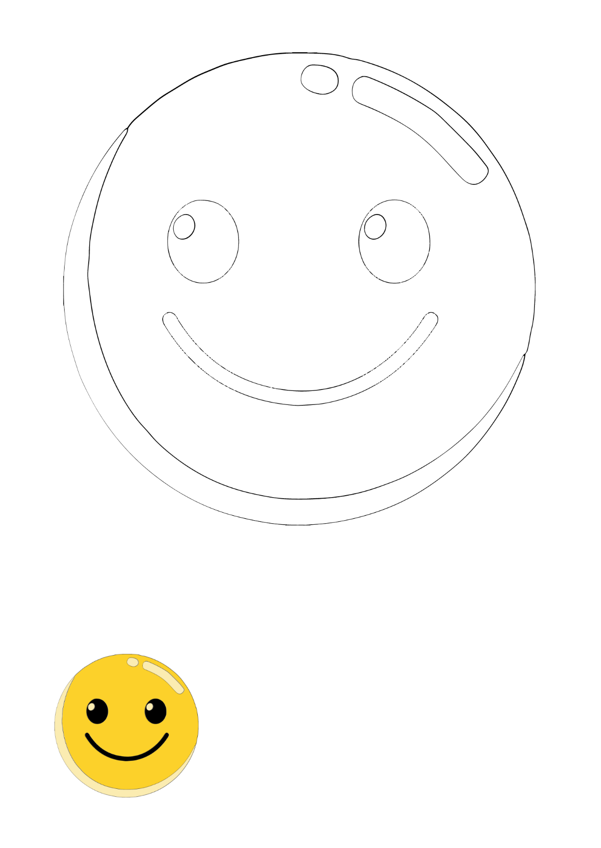 Smiley Ball Coloring Page Template