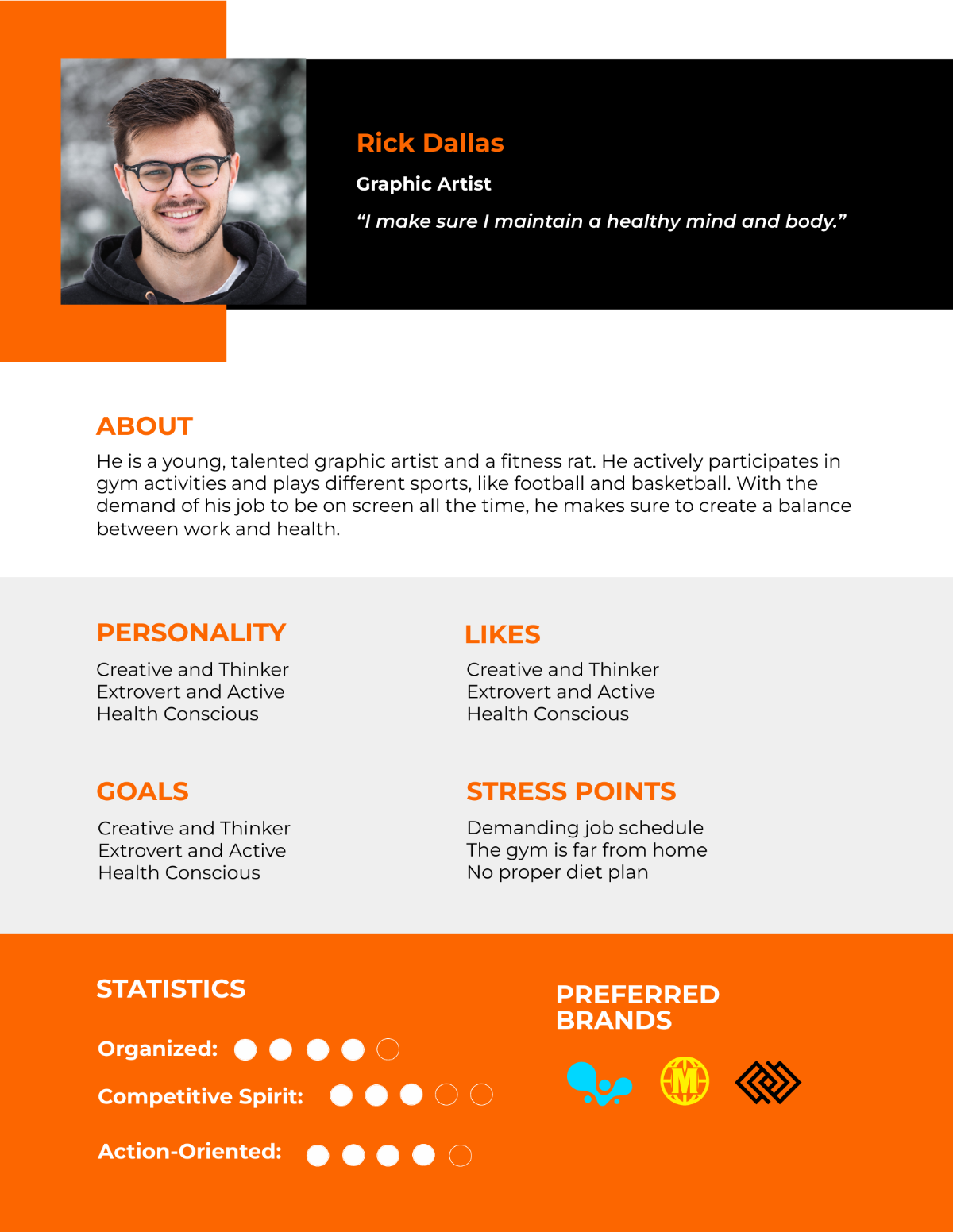 Free Fitness Enthusiast Customer Persona Template